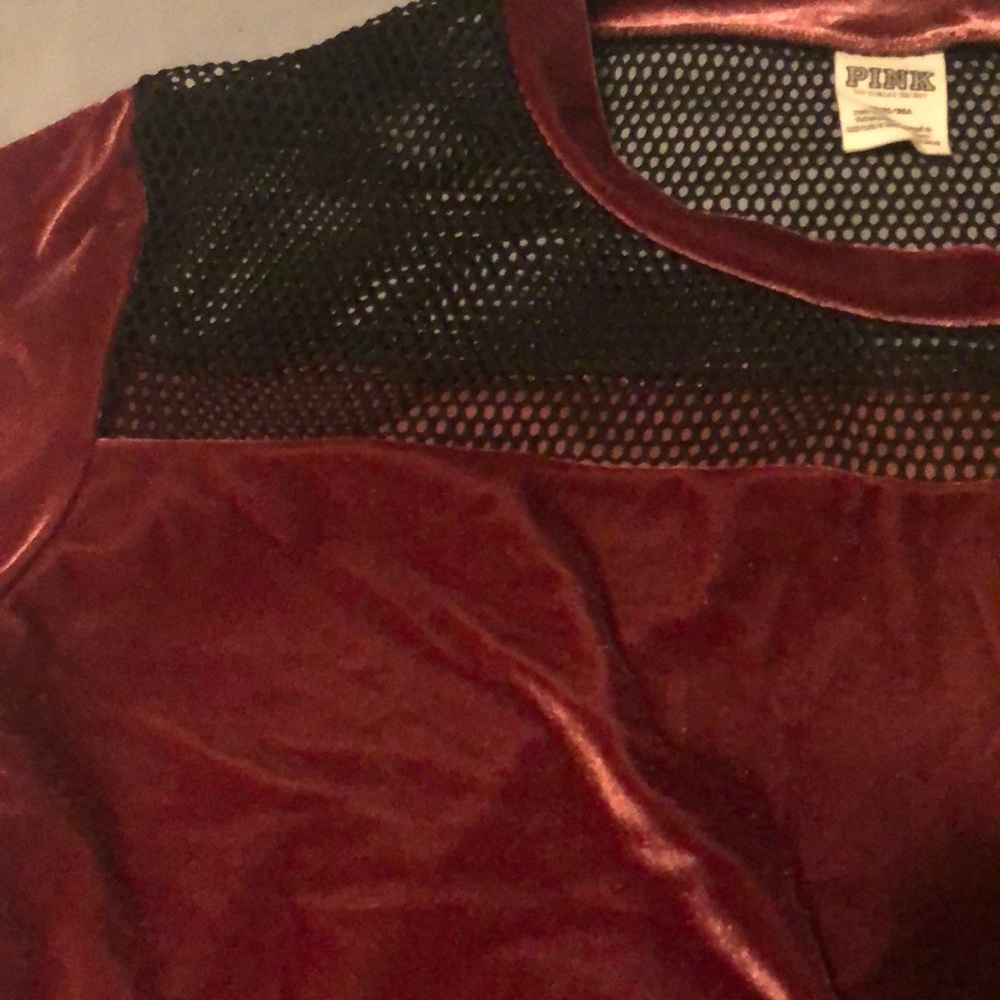 PINK | Velvet Crop top Wine color